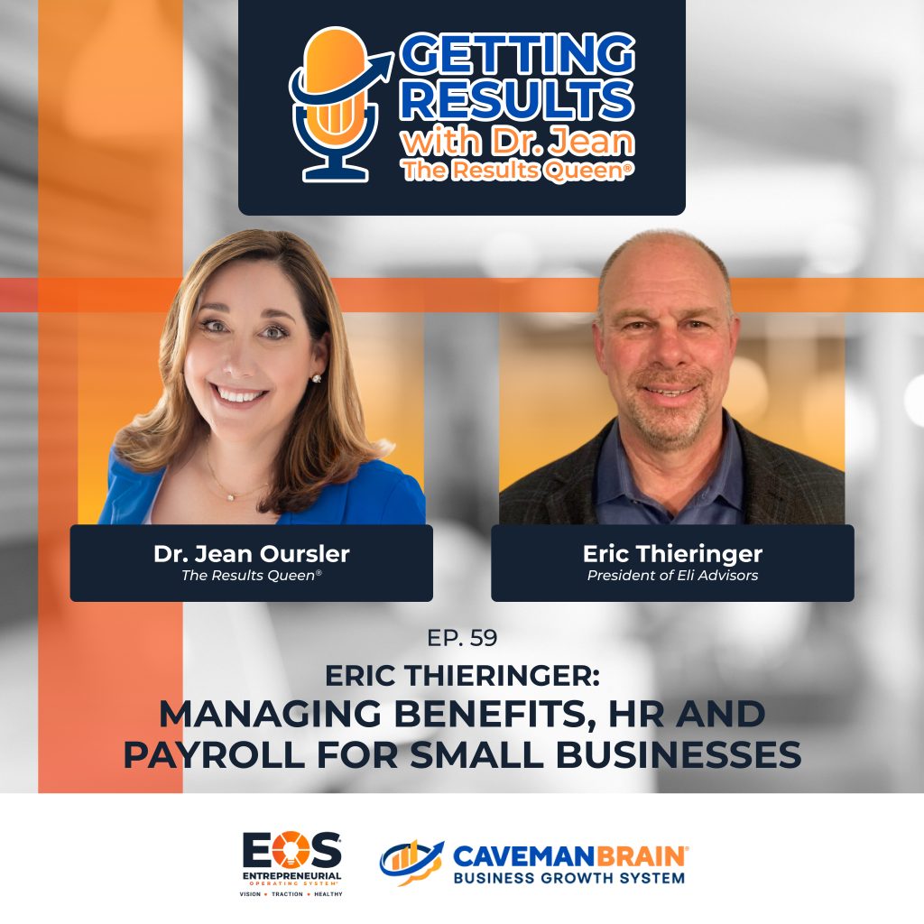 Caveman Brain podcast episode 59 artwork focused on leadership and results