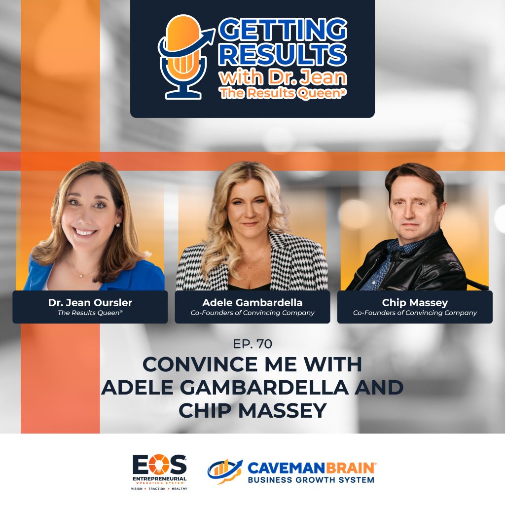Adele Gambardella and Chip Massey discussing persuasion on the Caveman Brain podcast