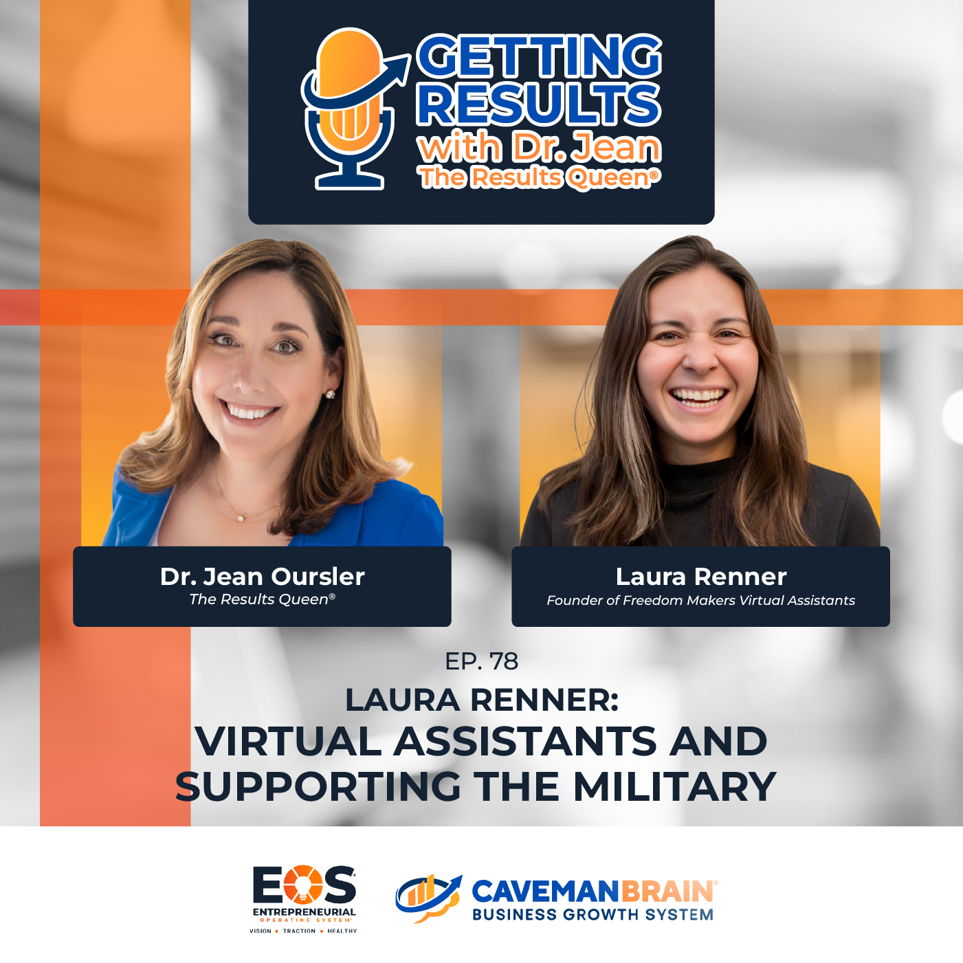 Laura Renner discussing virtual assistants and supporting the military on the Caveman Brain podcast