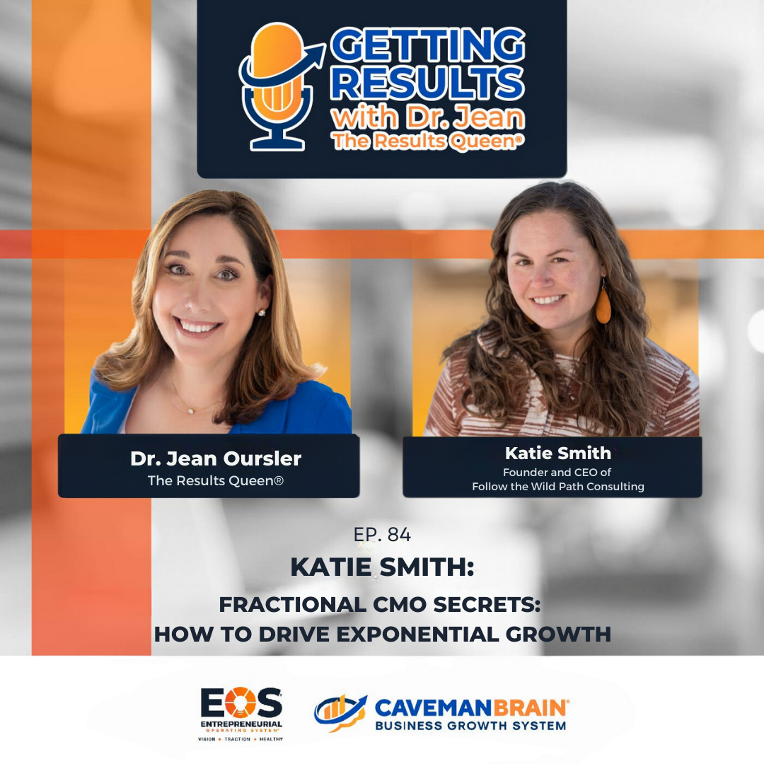 Caveman Brain podcast episode featuring Katie Smith on fractional CMO secrets