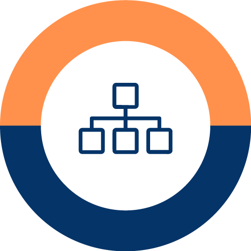 Business structure framework icon